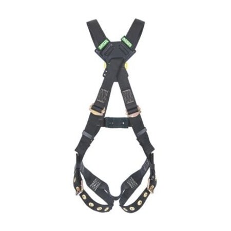 Msa Safety Workman Arc Flash Crossover Harness, Back Web Loop, Tongue Buckle Leg Straps, Standard (Std), Black 10152671